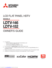 Mitsubishi Electric LDTV152 - 52IN LCDtv 1920X1080 10000:1 S-vid Comp-vid USB Owner's Manual