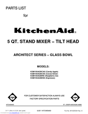 KitchenAid KSM150AGBCA0 Parts List