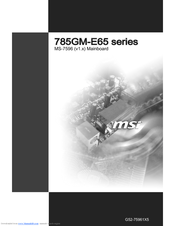 MSI 785GM-E65 series User Manual