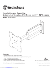 Westinghouse MT80 ARM20 Installation And Assembly Manual