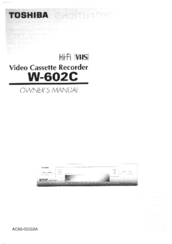Toshiba W602C Owner's Manual