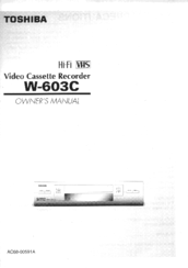 Toshiba W603C Owner's Manual