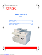Xerox 4118P - WorkCentre B/W Laser Quick Use Manual