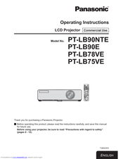 Panasonic PT-LB78VE Operating Instructions Manual