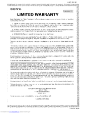 Sony RM-AV2500 - Integrated Remote Commander Limited Warranty