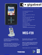 Toshiba gigabeat MEG-F20K Brochure & Specs