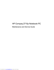 HP 2710p - Compaq Business Notebook Maintenance And Service Manual