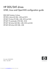 HP Q1587A - StorageWorks DAT 160 Internal Tape Drive Configuration Manual