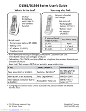 Uniden D1364-2 User Manual