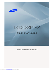 Samsung 460DX-2 - 46IN LCD 1920X1080 4000:1 VGA Dvi Guía De Inicio Rápido