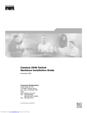 Cisco Catalyst Series Switch 2940 Hardware Installation Manual