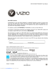 Vizio VM190XVT - XVT-Series 720p LED LCD HDTV User Manual