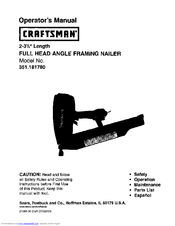 Craftsman 18178 - Full Head Framing Nailer Operator's Manual