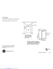 Ge GCG17 - Profile 1.4 cu. Ft. Compactor Dimensions And Installation Information