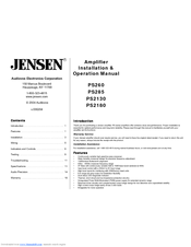 Jensen PS260 Installation & Operation Manual