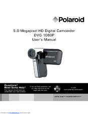 Polaroid DVG-1080P - High-Definition Digital Video Camera User Manual