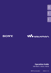Sony Walkman NW-A805 Operation Manual