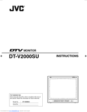 JVC DT-V2000SU - Dtv Monitor Instructions Manual