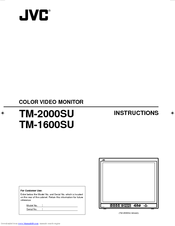 JVC TM-1600SU - Color Monitor Instructions Manual
