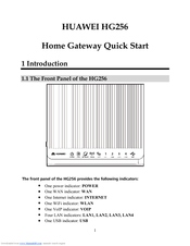 Huawei HG256 Quick Start Manual