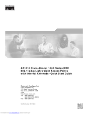 Cisco AIR-AP1010 - 1000 Series Lightweight Access Point Quick Start Manual