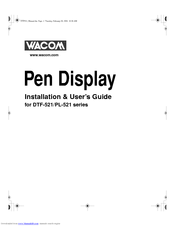 WACOM PL-521 series Installation And User Manual