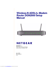 Netgear DGN2000 - Wireless Router Setup Manual