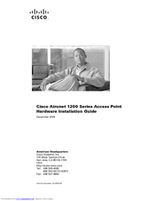 Cisco Aironet AIR-AP1200 Hardware Installation Manual