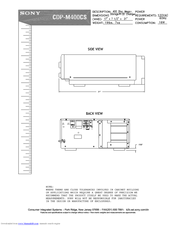 Sony CDP-M400CS - 400 Disc Megastorage® Cd Changer Dimensions