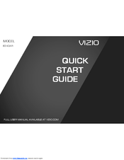 Vizio E422AR Quick Start Manual