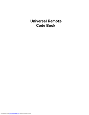 UNIVERSAL REMOTE CONTROL UR17E - CODE BOOK Manual