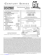 CREST AUDIO CENTURY GTX Technical Data