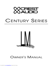 CREST AUDIO CENTURY LM Manual