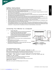 Acer G185HV Quick Start Manual