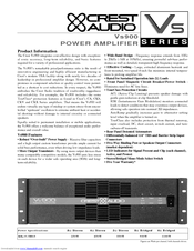 CREST AUDIO VS900 - Brochure