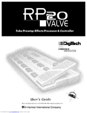 Digitech RP-20 VALVE User Manual