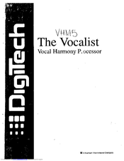 DIGITECH STUDIO VOCALIST Manual