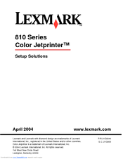 Lexmark 21G8600 - Z 816 Color Jetprinter Inkjet Printer Setup Solutions