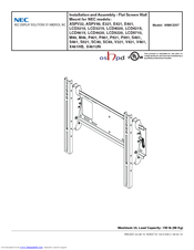 NEC E461 Installation And Assembly Manual