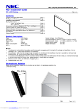 NEC P521-AVT Installation Manual