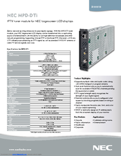 NEC MPD-DTi Specifications