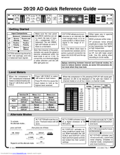 LEXICON 20 -  GUIDE REV 1 Quick Reference Manual