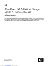 HP AK373A - StorageWorks All-in-One Storage System 1200r 5.4TB SAS Model NAS Server Release Notes