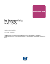 HP 345646-001 - StorageWorks NAS 2000s External Storage Server Administration Manual