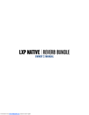 LEXICON LXP NATIVE - Owner's Manual