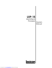 LEXICON LXP-15 Owner's Manual