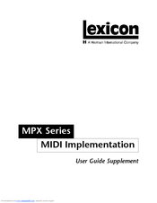 LEXICON MPX Midi Implementation Manual