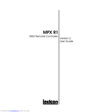LEXICON MPX R1 - User Manual