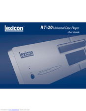 LEXICON RT-20 User Manual