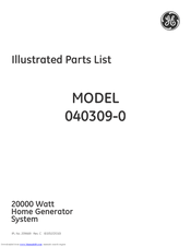 Ge 040309-0 Illustrated Parts List